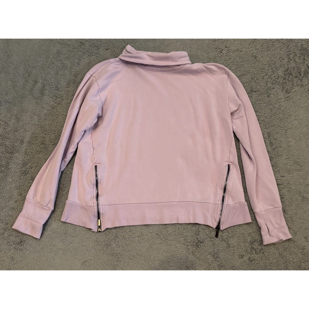 Eddie Bauer Womens Purple Long Sleeve Cowl Neck Stretch Knit Side Zip Shirt M